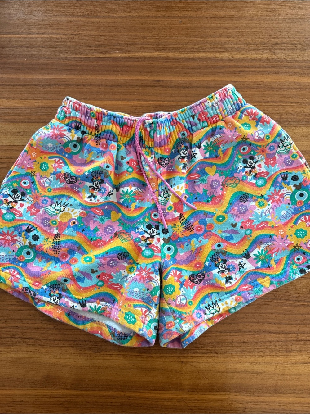 Disney Pride Collection Mickey Mouse & Minnie Mouse Fleece Shorts M